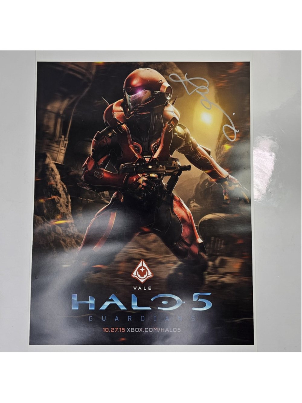 SIGNED Laura Bailey Halo 5 Guardians VALE Promo Poster Autographed Xbox 2015